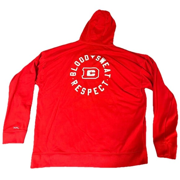 Under Armour XFL DC Defenders Hoodie Red Full Zip Blood Sweat Respect Men’s 3XL - Picture 11 of 12